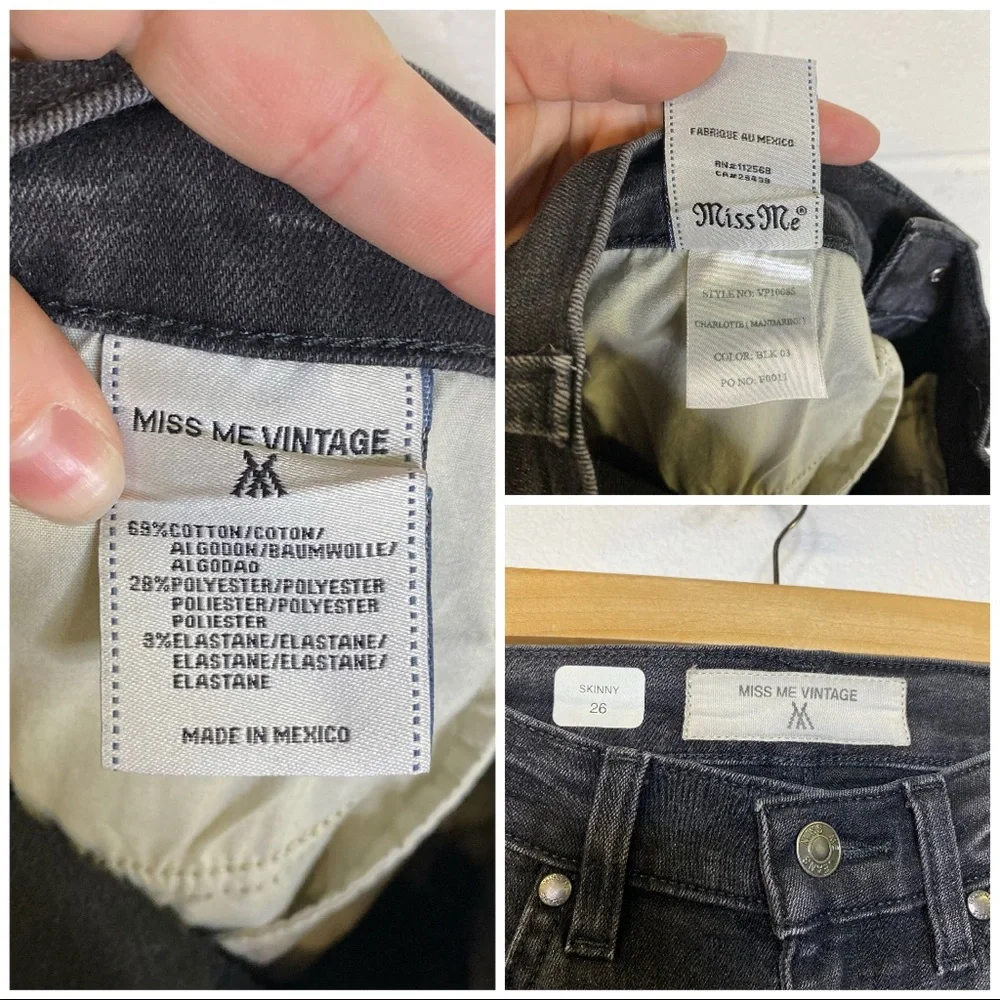 Miss Me Vintage Charlotte Mandarine Blk Org Jeans - Picture 12 of 12